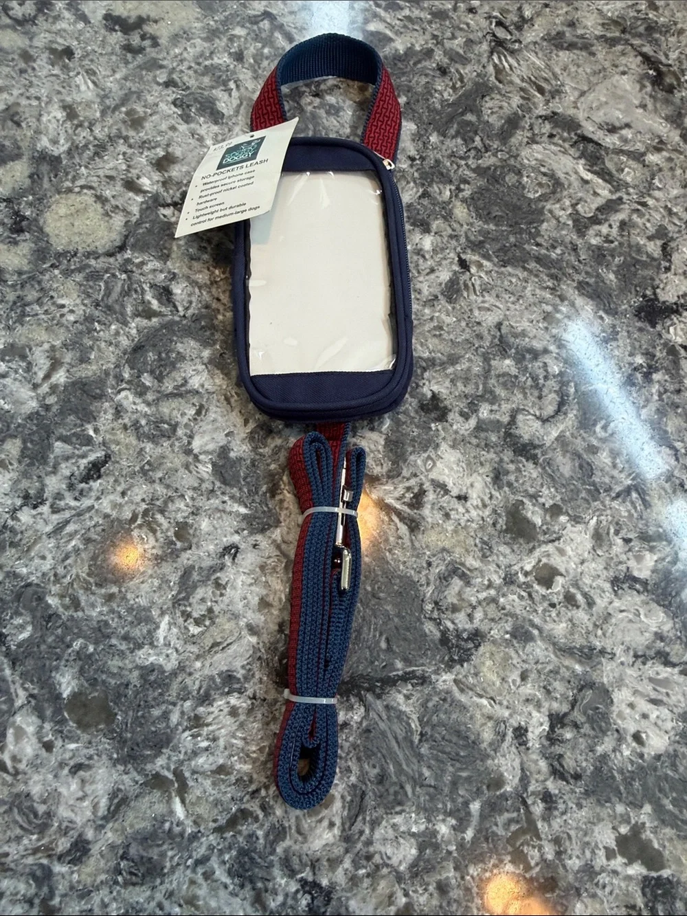 Navy No-Pockets Dog Leash Phone Pouch